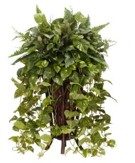 Vining Mixed Greens with Decorative Stand Silk Plant   Silk Plants