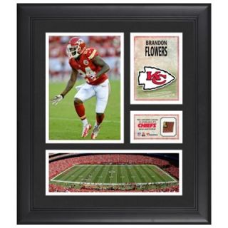 Brandon Flowers Kansas City Chiefs Framed 15 x 17 Collage with Game Used Football
