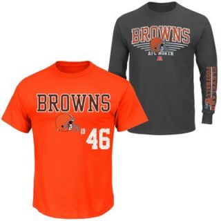 Cleveland Browns T Shirt Combo Set   Orange/Charcoal