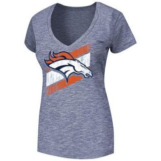 Denver Broncos Ladies Victory Play V Neck Slim Fit T Shirt   Navy Blue