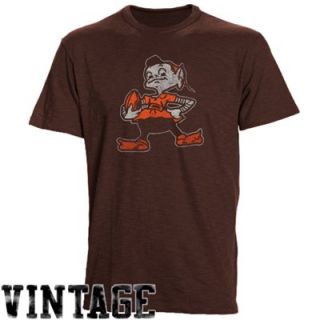 47 Brand Cleveland Browns Team Color Scrum Vintage T Shirt   Brown