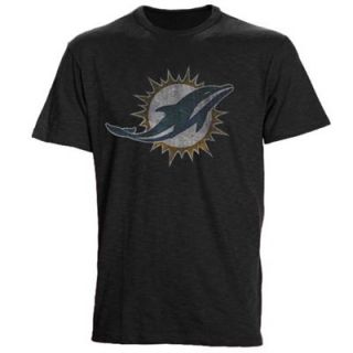 47 Brand Miami Dolphins Scrum Retro Logo T Shirt   Black