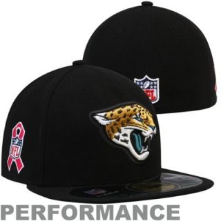 New Era Jacksonville Jaguars Breast Cancer Awareness On Field 59FIFTY Fitted Performance Hat   Black