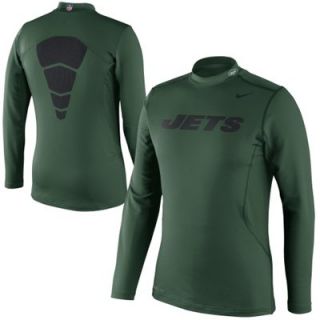 Nike New York Jets Hyperwarm Long Sleeve Mock Turtleneck T Shirt   Green