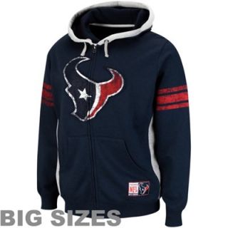 Houston Texans Big Sizes Front Logo Full Zip Hoodie   Navy Blue