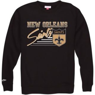 Mitchell & Ness New Orleans Saints NFL Training Room Crew Sweatshirt   Black