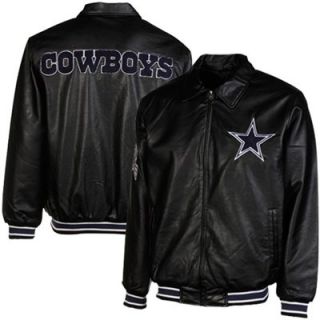 Dallas Cowboys Fashion Faux Leather Jacket   Black