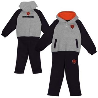 Chicago Bears Infant Go Team Hoodie & Pant Set   Ash/Navy Blue