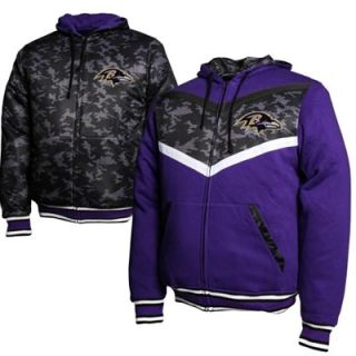 Baltimore Ravens Black Ops Reversible Full Zip Hoodie   Purple/Black Camo