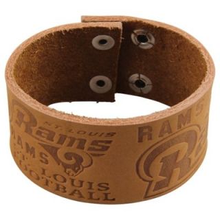 St. Louis Rams Crazy Horse Leather Cuff Bracelet   Brown