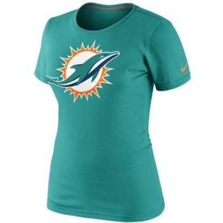 Nike Miami Dolphins Ladies Basic Logo Slim Fit T Shirt   Aqua