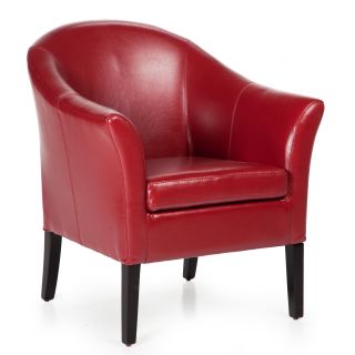 Pierre Leather Club Chair Bycast Antique Red   Leather Club Chairs