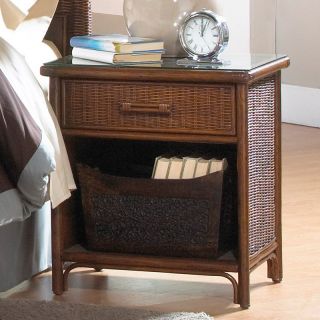 Hospitality Rattan Padre Island One Drawer Nightstand   Antique   Nightstands