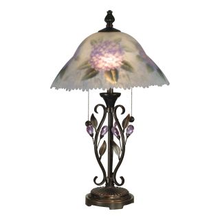 Dale Tiffany Hand Painted Purple Flower Table Lamp   Tiffany Table Lamps