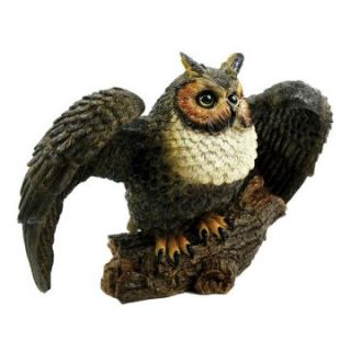 Michael Carr Archimedes the Great Horned Owl Resin Statue   Garden Statues