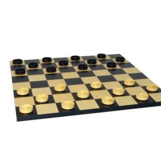 15 in. Black and Maple Wooden Checkers Set   Board Games