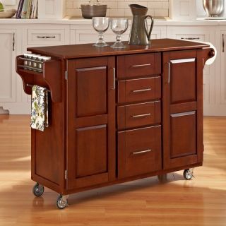 Home Styles Create a Cart   Cherry Finish   4 Drawers & 2 Doors   Kitchen Islands and Carts