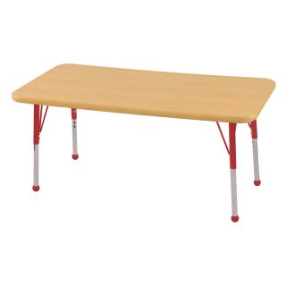 ECR4KIDS Maple Rectangle Activity Table with Maple Edge   Chunky Legs   24L x 48W in.   Classroom Tables and Chairs