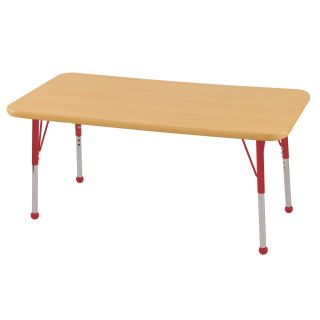 ECR4KIDS Maple Rectangle Adjustable Activity Table with Maple Edge   Standard Legs   24L x 48W in.   Classroom Tables and Chairs