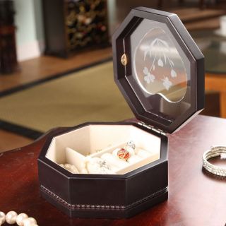 Love Glass Top Jewelry Box   Octagon   Womens Jewelry Boxes