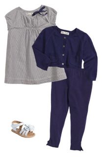 Pearls & Popcorn Dress, Cardigan & Leggings (Infant)