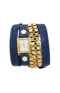La Mer Collections Leather & Gold Chain Wrap Watch, 22mm x 30mm