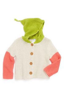 Stem Baby Colorblock Organic Cotton Hooded Cardigan (Baby Girls)