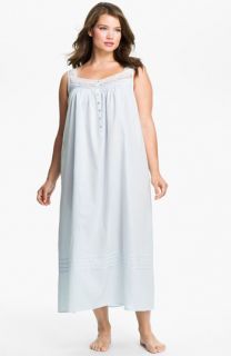 Eileen West Lace Trim Sleeveless Nightgown (Plus Size)