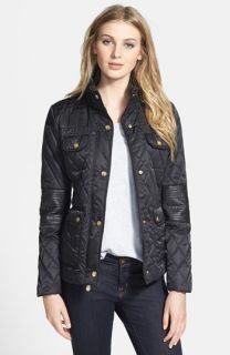 Vince Camuto Faux Leather Elbow Detail Quilted Jacket