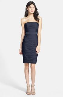 ML Monique Lhuillier Ruched Strapless Cationic Chiffon Dress ( Exclusive)