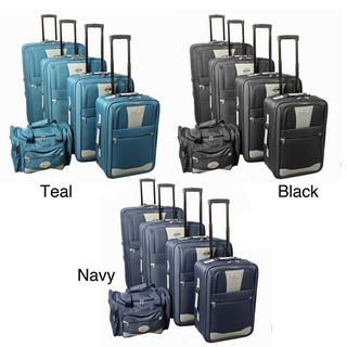 All inclusive 5 piece Expandable Wheeled Upright Luggage Set Five piece Sets