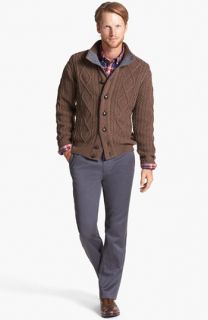 Barbour Cable Knit Button Sweater & Bonobos Straight Leg Chinos