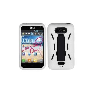 ASMYNA Black/ White Symbiosis Stand Case Cover for LG MS770 Motion 4 Eforcity Cases & Holders