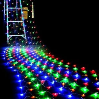 Jonkey 2m*2m 196 Led Net Fairy String Lights For Xmas Party Wedding Outdoor Decoration 220V Multicolor   Led Household Light Bulbs  