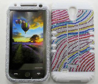 3 IN 1 HYBRID SILICONE COVER FOR SAMSUNG GALAXY S IV S4 HARD CASE SOFT WHITE RUBBER SKIN WAVES WH FD197 KOOL KASE ROCKER CELL PHONE ACCESSORY EXCLUSIVE BY MANDMWIRELESS Cell Phones & Accessories