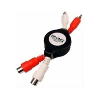 ZIP AUDIO RC2 Stereo RCA M/F Retractable Extension Cable Electronics