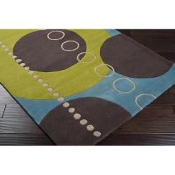 Hand tufted Contemporary Multi Colored Geometric Circles Earl Wool Abstract Rug (5' x 8') 5x8   6x9 Rugs