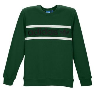 adidas Originals Heritage Fleece Crew   Mens   Casual   Clothing   Dark Green/Black/White