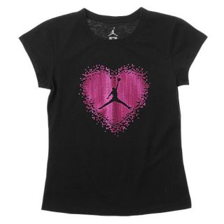 Jordan Sparkle Heart T Shirt   Girls Grade School   Basketball   Clothing   Black/Pink Foil