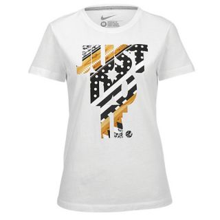 Nike Sport Graphic T Shirt   Womens   Casual   Clothing   White/Black/Tan/Bronz