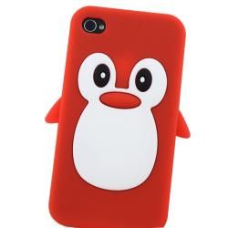 Red Penguin Silicone Skin Case for Apple iPhone 4/ 4S Eforcity Cases & Holders