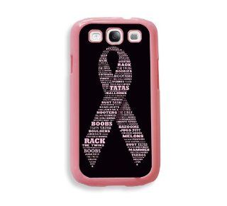 Breast Cancer Awareness Ribbon Pink Plastic Bumper Samsung Galaxy S3 SIII i9300 Case   Fits Samsung Galaxy S3 SIII i9300 Cell Phones & Accessories