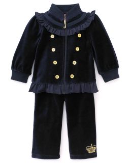Juicy Couture Infant Girls' Ruffled Velour Track Suit   Sizes 3 24 Months's