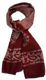 Pure Silk Batik Tie Dye Silk Scarf Brown and Light Brown Clothing