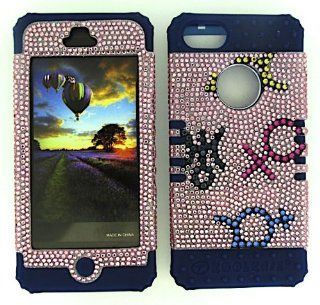 3 IN 1 HYBRID SILICONE BLING COVER FOR APPLE IPHONE 5 HARD CASE SOFT DARK BLUE RUBBER SKIN ASTRO SIGNS DB FD253 KOOL KASE ROCKER CELL PHONE ACCESSORY EXCLUSIVE BY MANDMWIRELESS Cell Phones & Accessories