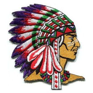 Native American Indian Chief Retro Applique BIG Xl Applique Iron on Patch S 251 Handmade Design From Thailand 