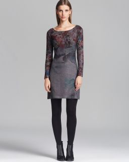 Nally & Millie Grey Floral Printed Sweater Dress's