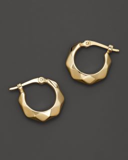 14K Yellow Gold Diamond Cut Hoop Earrings's