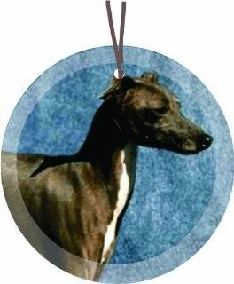 Kerry Blue Terrier Dog Round Glass Christmas Tree Ornament Suncatcher   Affordable Gift for your Loved One Item #CFS GO 328   Decorative Hanging Ornaments