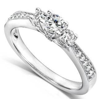1/3ct TW Three Stone Round Brilliant Diamond Engagement Ring in 14Kt Gold Diamond Me Jewelry